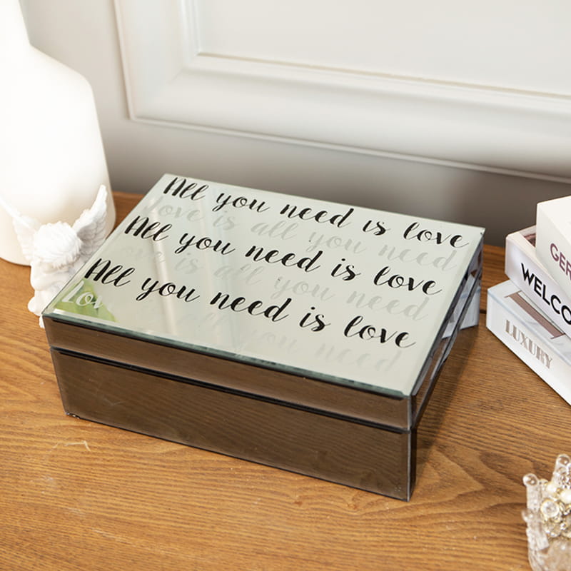 Cutie de bijuterii cu oglindă în aur maro pentru depozitare la domiciliu