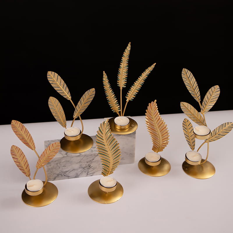 Suport pentru lumânări din metal în formă de frunze diferite pentru decorarea casei personalizată Suport pentru lumânări din metal în formă de frunze diferite pentru decorarea casei personalizată